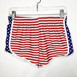 KRASS & CO Athletic Running Shorts American Flag Design Sz M (28x3) No Liner